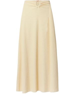 Johanna Ortiz Keel Embellished Ribbed Stretch Recycled-Jersey Maxi Skirt - Natural