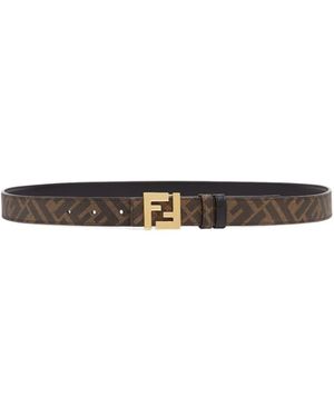 Fendi Squared Ff Reversible Belt - White