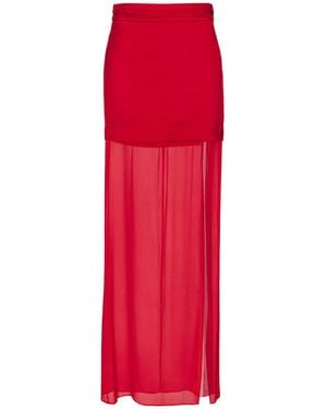 Pinko Elegant Long Skirt - Red