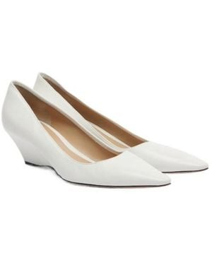 The Row Liisa Leather Wedges - White