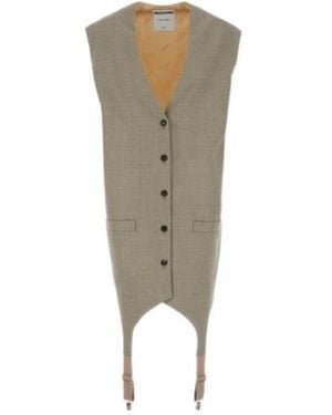 Moschino Single-Breasted Oversized Vest - Green