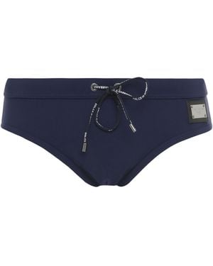 Dolce & Gabbana Logo Plaque Swim Briefs - Blue