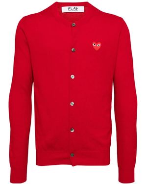 COMME DES GARÇONS PLAY Wool Cardigan - Red