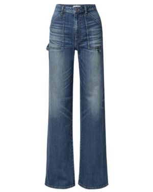 Nili Lotan Wide-Leg Denim Trousers - Blue