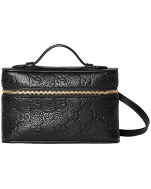 Gucci Gg Emblem Super Mini Bag - Black