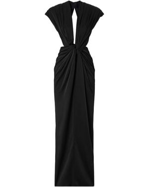 Stella McCartney Open-Back Draped Twisted Satin Gown - Black