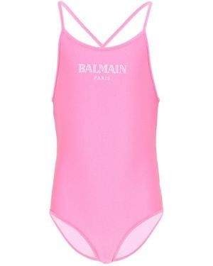 Balmain Swimsuit With Thin Straps - Pink