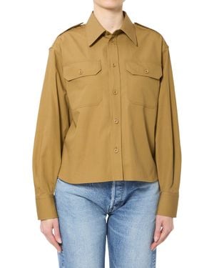 Celine Cropped Shirt - Blue