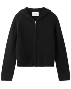Soft Goat Zip-Up Hoodie - Black