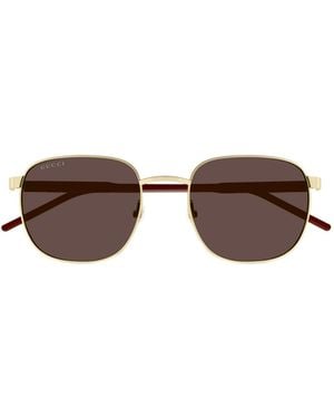 Gucci グッチ アイウェア スクエア フレーム サングラス - Brown