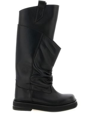 The Attico 'Robin Passeggiata' Combat Boots - Black