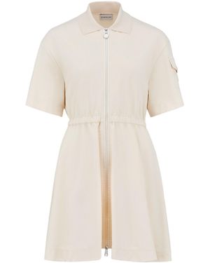 Moncler Logo Patch Two-Way Zipped Dress - White