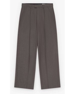 Our Legacy Pinstripe-Pattern Pleated Pants - Gray