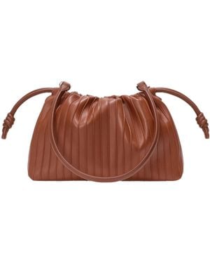 Loewe Medium Flamenco Pleats Purse - Brown