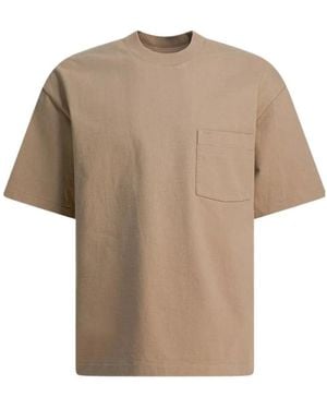 AURALEE Ribbed Collar T-Shirt - Natural