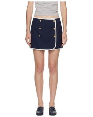 Marissa Chiara Button Detail Skirt - Blue
