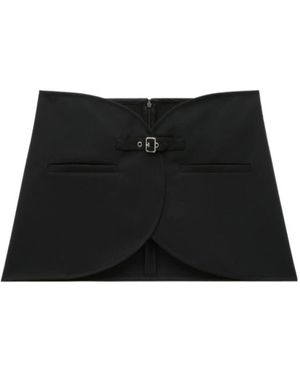 Courreges Courrèges Ellipse Curved Hem Twill Mini Skirt - Black