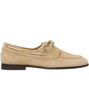 SCAROSSO Ginevra Lace-Up Shoes - Natural
