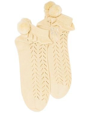 Valentino Cutout Detail Socks - White