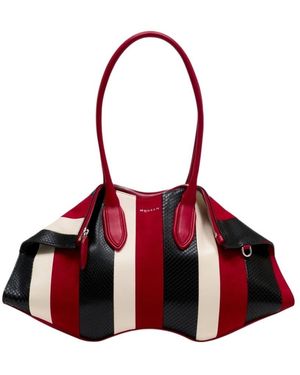 McQueen Manta Striped Shoulder Bag - Red