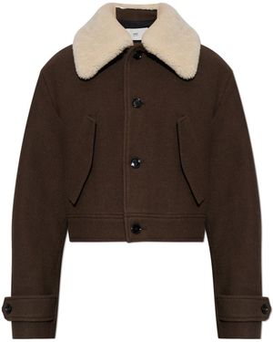 Ami Paris Lapel Short Casual Jacket - Brown