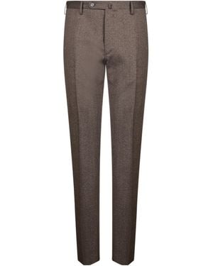 Incotex Slim Fit Tweed Trousers - Brown