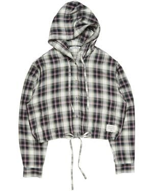 Acne Studios Hooded Plaid Top - Metallic