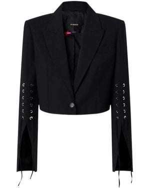 Pinko Lace-Up Cropped Jacket - Black