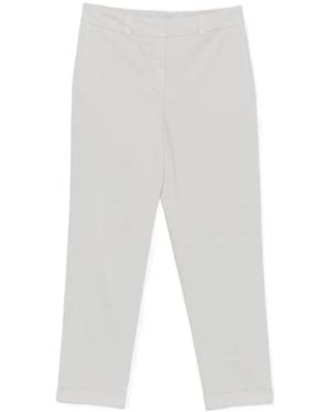 Peserico Cropped-Leg Turn-Up Pants - White