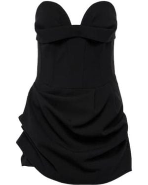 Magda Butrym Draped Wool-Blend Bustier Dress - Black