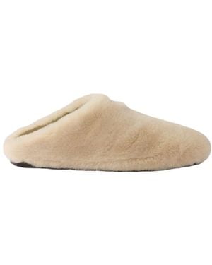 Prada Triangle-Logo Mules - Natural