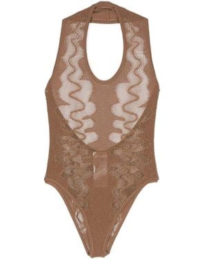 Saint Laurent Open-Knit Body - Brown