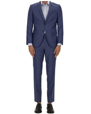 BOSS Boss Herringbone Slim-Fit Suit - Blue