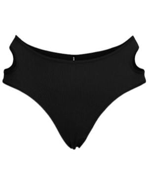 ANDREADAMO Ribbed Jersey Cut Out Thong - Black