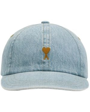 Ami Paris Ami De Coeur Curved Peak Cap - Blue