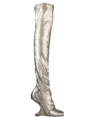 Rick Owens Metallic Overtheknee Boots - White