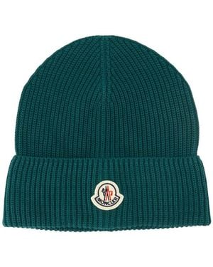 Moncler Cotton Logo Beanie - Green