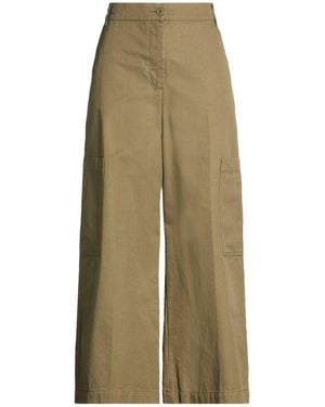 Weekend by Maxmara Minimalist Solid-Color Cargo Pants - Green