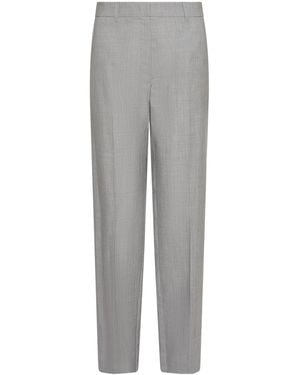 Marella Grisaille-Look Wool And Silk Tailored Pants - Gray