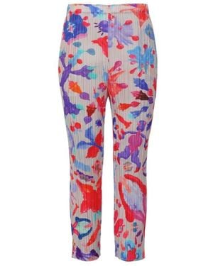 Pleats Please Issey Miyake Pleated Casual Trousers - Red