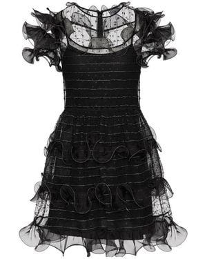 RED Valentino Ruffled Mini Dress - Black