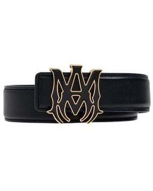 Amiri Logo-Buckle Leather Belt - Black