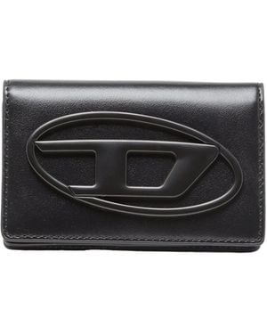 DIESEL 1Dr Oval-Logo Cardholder - Black