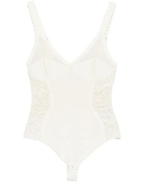 Elisabetta Franchi Lace-Panelled Sleeveless Top - White