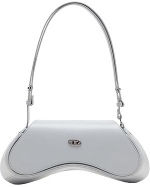 DIESEL Play Logo Plaque Shoulder Bag - Grey