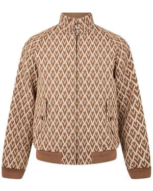 Valentino Allover Logo Zip-Up Jacket - Brown