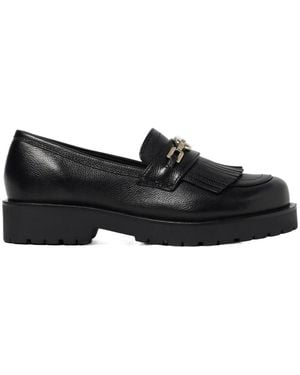 Twinset Logo-Chain Slip-On Tassel Loafers - Black