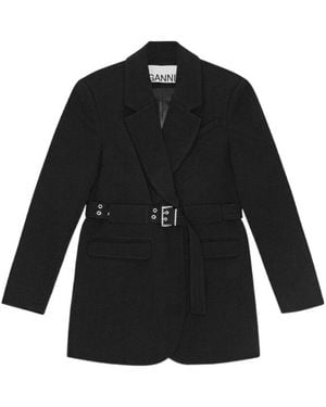 Ganni Bonded Crepe Blazer - Black
