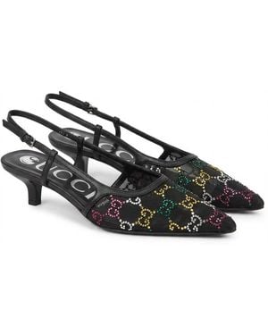 Gucci Embellished Slingback Court Shoes - Multicolour
