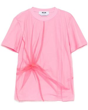 MSGM Mesh Detailing Top - Pink